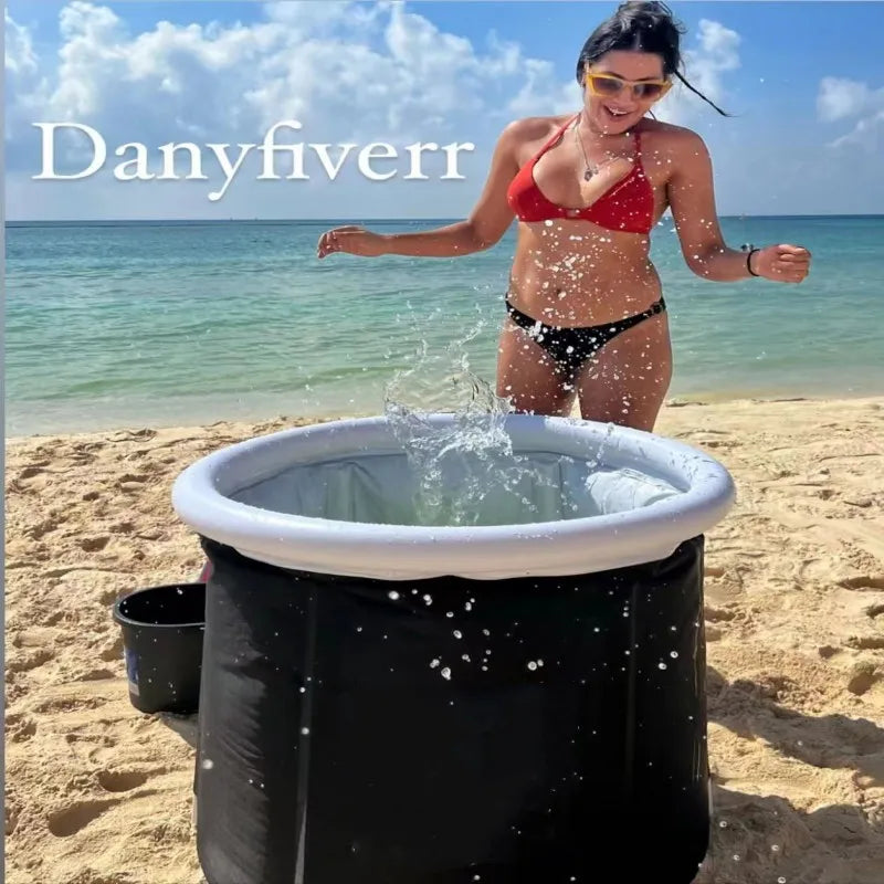 Ice Bath Bucket Folding Adult Bath Bucket Household Inflatable Folding Bathtub Outdoor Portable Ice Bath Bucket Set