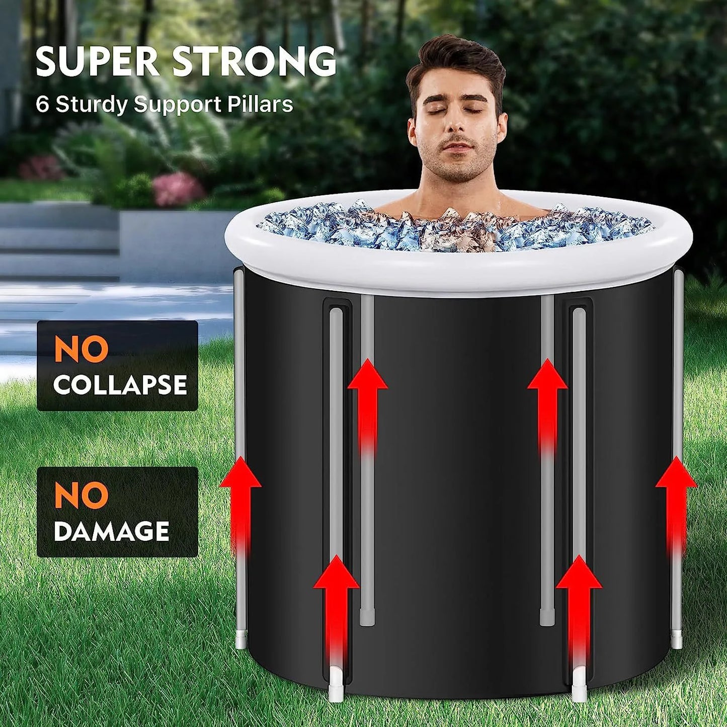 Ice Bath Bucket Folding Adult Bath Bucket Household Inflatable Folding Bathtub Outdoor Portable Ice Bath Bucket Set
